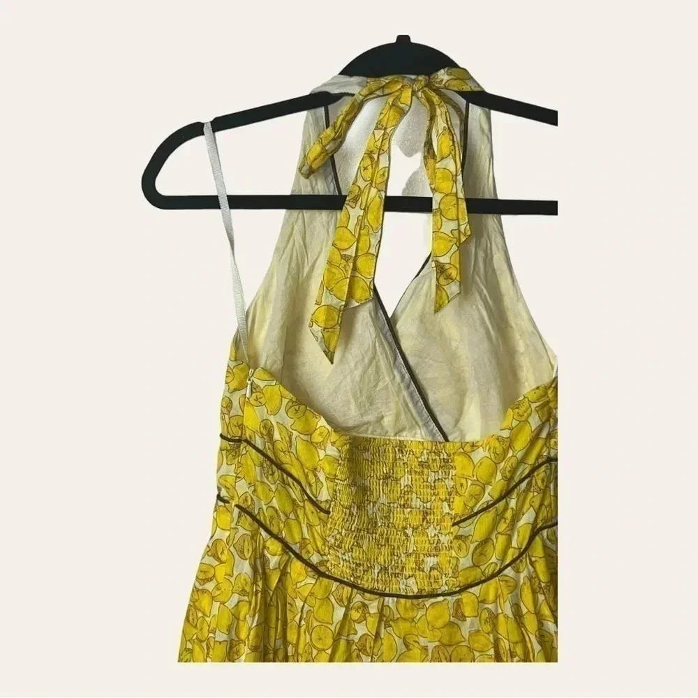 1016. ANTHROPOLOGIE MOULINEETE SOURES HALTER‎ DRESS SIZE 2 - Picture 12 of 13